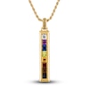 Thumbnail Image 0 of 1933 by Esquire Natural Multi-Gemstone Pendant Necklace 14K Yellow Gold-Plated Sterling Silver 22"