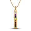 Thumbnail Image 1 of 1933 by Esquire Natural Multi-Gemstone Pendant Necklace 14K Yellow Gold-Plated Sterling Silver 22"