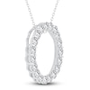 Thumbnail Image 1 of Diamond Circle Pendant Necklace 2 ct tw Round 14K White Gold 18"