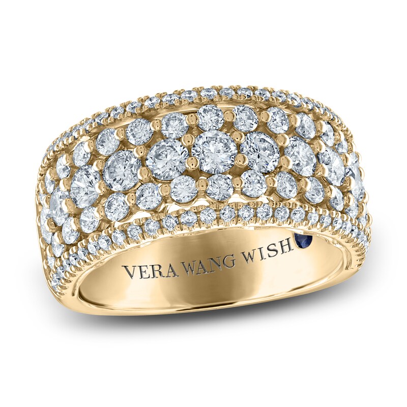 Vera Wang WISH Diamond Wedding Band 2 ct tw Round 18K Yellow Gold