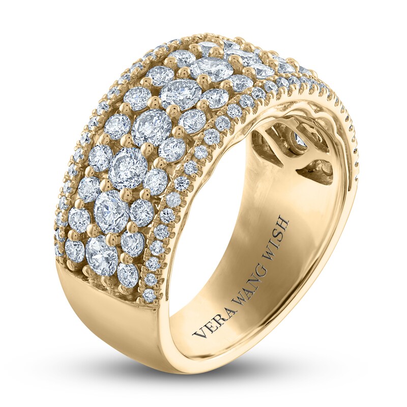 Vera Wang WISH Diamond Wedding Band 2 ct tw Round 18K Yellow Gold
