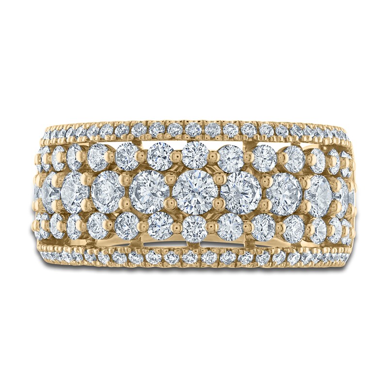 Vera Wang WISH Diamond Wedding Band 2 ct tw Round 18K Yellow Gold