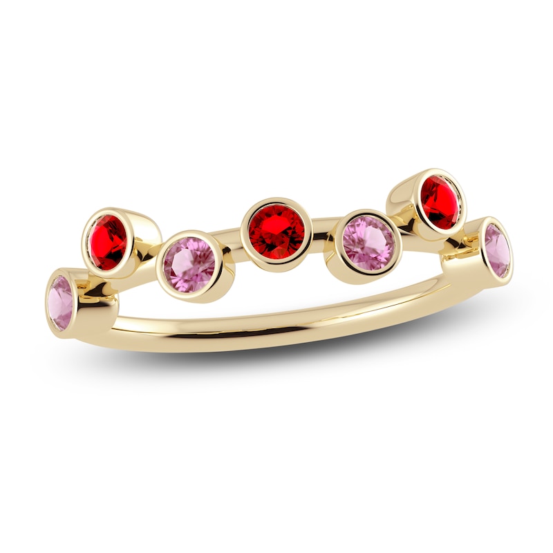 Main Image 1 of Juliette Maison Natural Ruby & Natural Pink Tourmaline Ring 10K Yellow Gold