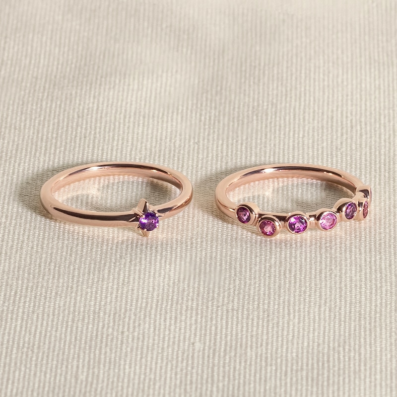 Main Image 4 of Juliette Maison Natural Ruby & Natural Pink Tourmaline Ring 10K Yellow Gold