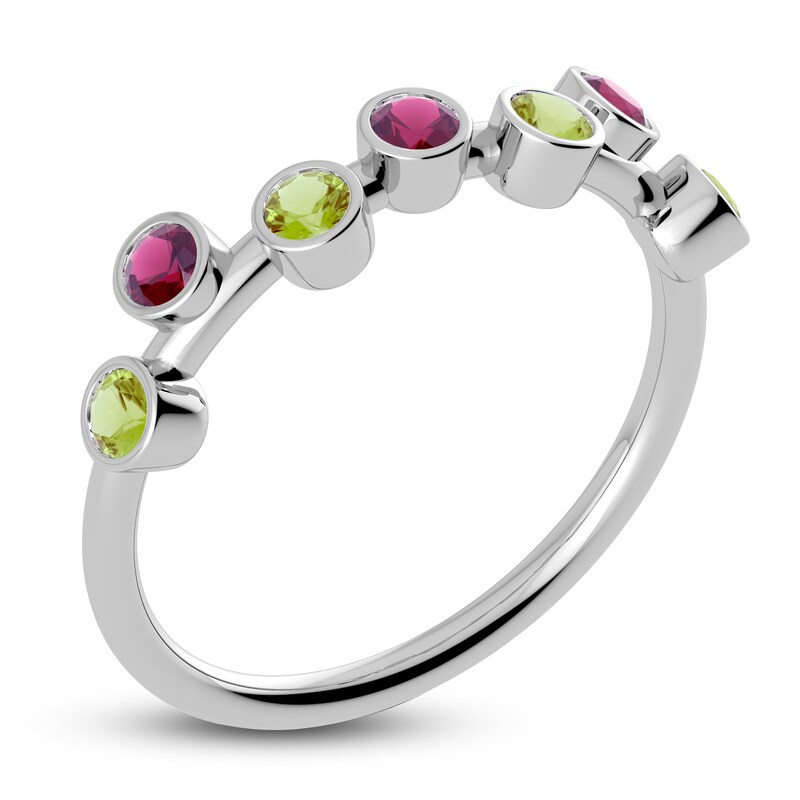 Main Image 2 of Juliette Maison Natural Peridot & Natural Rhodolite Garnet Ring 10K White Gold