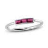 Thumbnail Image 1 of Juliette Maison Natural Rhodolite Garnet Baguette Bar Ring 10K White Gold