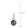 Thumbnail Image 2 of Tahitian Cultured Freshwater Pearl & White Lab-Created Sapphire Earrings 1/20 ct tw Round 10K White Gold