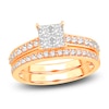 Thumbnail Image 1 of Diamond Bridal Set 1 ct tw Princess/Round 14K Yellow Gold