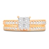Thumbnail Image 3 of Diamond Bridal Set 1 ct tw Princess/Round 14K Yellow Gold