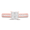 Thumbnail Image 3 of Diamond Engagement Ring 7/8 ct tw Princess/Round 14K Rose Gold
