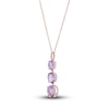 Thumbnail Image 2 of Natural Pink Quartz 3-Stone Pendant Necklace 10K Rose Gold