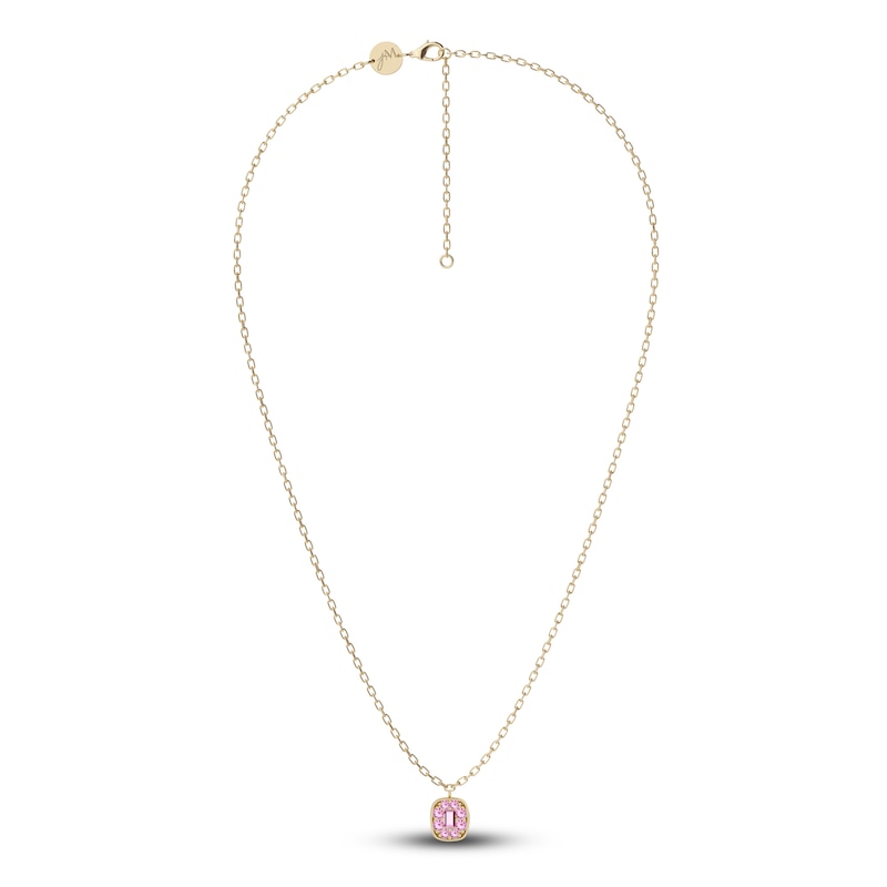 Main Image 2 of Juliette Maison Natural Pink Tourmaline Pendant Necklace 10K Yellow Gold