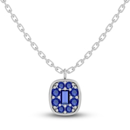 Juliette Maison Natural Blue Sapphire Pendant Necklace 10K White Gold
