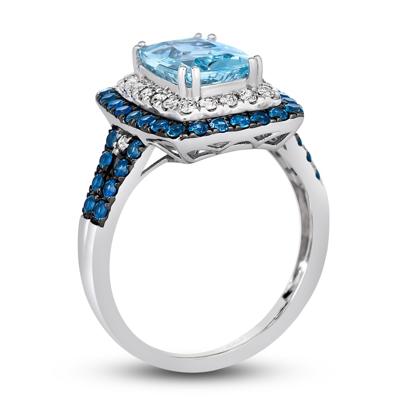 Main Image 2 of Le Vian Natural Aquamarine & Natural Blue Sapphire Ring 1/4 ct tw Diamonds 14K Vanilla Gold