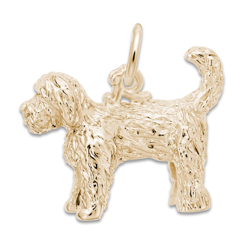 Labradoodle Charm 14K Yellow Gold