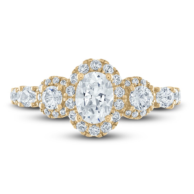 Main Image 3 of Vera Wang WISH Diamond Engagement Ring  1-1/4 ct tw Oval/Round 14K Yellow Gold