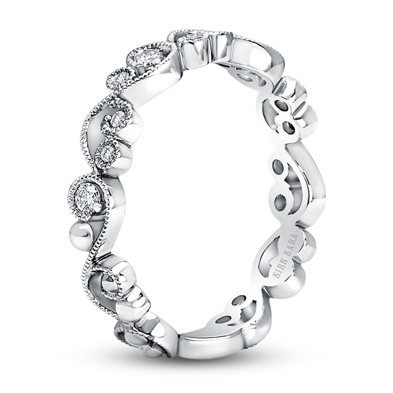 Main Image 2 of Kirk Kara Diamond Lace Wedding Band 1/8 ct tw Round Platinum