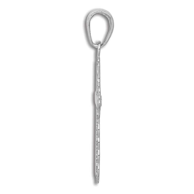 Main Image 2 of Cross Pendant Necklace 14K White Gold 18"
