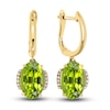Thumbnail Image 1 of LALI Jewels Natural Peridot Earrings 1/15 ct tw Diamonds 14K Yellow Gold