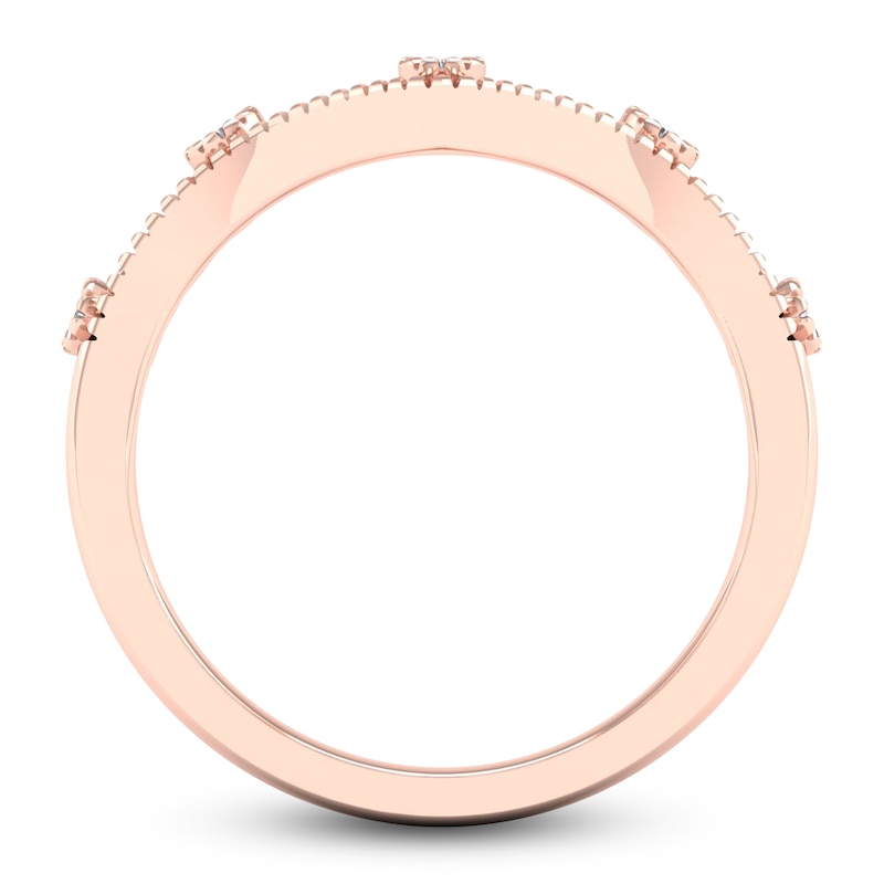 Main Image 4 of Diamond Milgrain Wedding Band 1/10 ct tw Round 14K Rose Gold