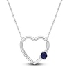 Thumbnail Image 0 of Natural Sapphire Heart Necklace 10K White Gold 17"