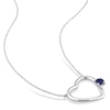 Thumbnail Image 1 of Natural Sapphire Heart Necklace 10K White Gold 17"
