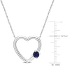 Thumbnail Image 2 of Natural Sapphire Heart Necklace 10K White Gold 17"
