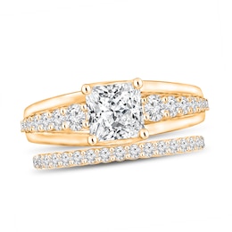 Diamond Bridal Set 1-7/8 ct tw Princess/Round 14K Yellow Gold