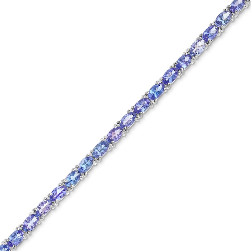 Main Image 1 of Kallati Oval-Cut Natural Tanzanite Tennis Bracelet 14K White Gold 7"