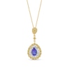 Thumbnail Image 1 of Kallati Pear-Shaped Natural Tanzanite & Natural Yellow Diamond Necklace 1 ct tw Round 14K Two-Tone Gold 18"