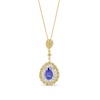 Thumbnail Image 0 of Kallati Pear-Shaped Natural Tanzanite & Natural Yellow Diamond Necklace 1 ct tw Round 14K Two-Tone Gold 18"