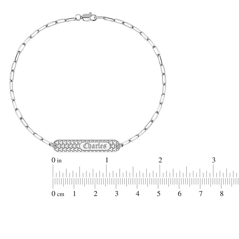 Main Image 2 of Engravable Station Bracelet 14K Yellow Gold 7.5" 32mm