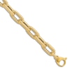 Thumbnail Image 1 of Textured Link Chain Bracelet 14K Yellow Gold 7.5"