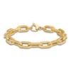 Thumbnail Image 3 of Textured Link Chain Bracelet 14K Yellow Gold 7.5"