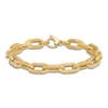 Thumbnail Image 2 of Textured Link Chain Bracelet 14K Yellow Gold 7.5"