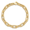 Thumbnail Image 3 of Textured Link Chain Bracelet 14K Yellow Gold 7.5"