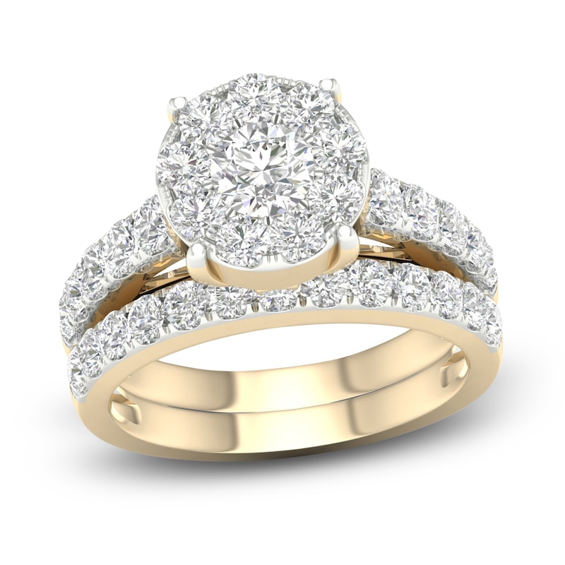 Main Image 1 of Diamond Bridal Set 2 ct tw Round 14K Yellow Gold