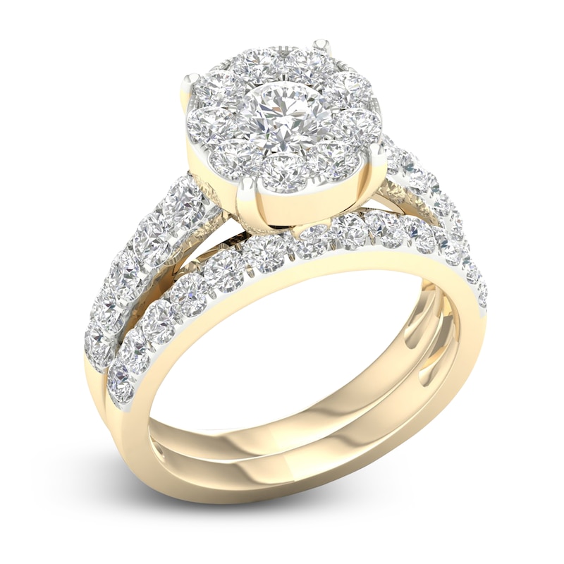 Main Image 2 of Diamond Bridal Set 2 ct tw Round 14K Yellow Gold