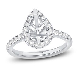 Engagement Ring 1/2 ct tw Pear/Round Platinum