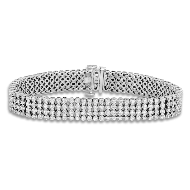 18K Rose & White Gold Polish 7 Stone - Flexible Diamond Bracelet