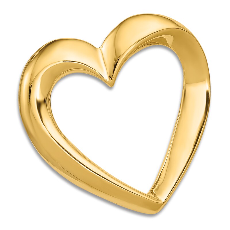 Main Image 1 of High-Polish Heart Slide Charm 14K Yellow Gold