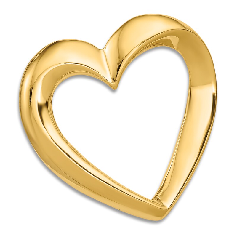 High-Polish Heart Slide Charm 14K Yellow Gold