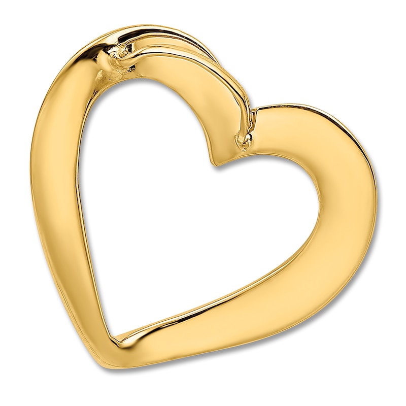 High-Polish Heart Slide Charm 14K Yellow Gold
