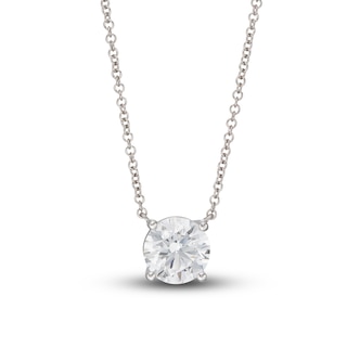 Jared Signature Lab-Grown Diamond Solitaire Necklace 1-1/2 ct tw Round 14K White Gold 19" (SI2/F)