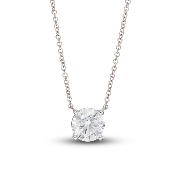 Jared Signature Lab-Grown Diamond Solitaire Necklace 1-1/2 ct tw Round 14K White Gold 19" (SI2/F)