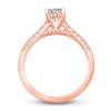 Thumbnail Image 2 of Diamond Halo Engagement Ring 1-3/8 ct tw Cushion/Round 14K Rose Gold