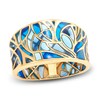 Thumbnail Image 1 of Italia D'Oro Ring Blue/Teal Enamel 14K Yellow Gold