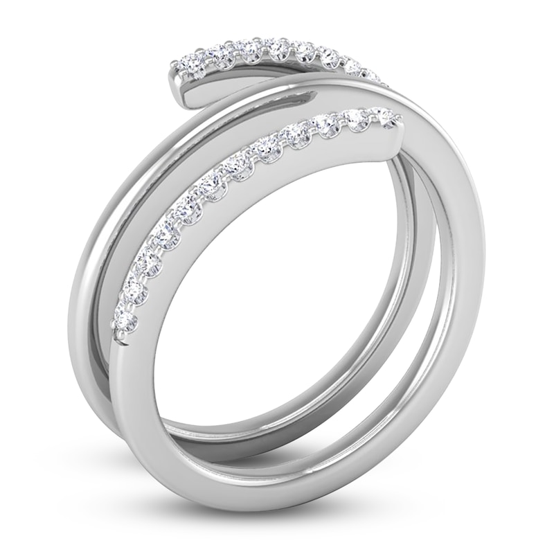 Main Image 1 of Diamond Spiral Wrap Ring 1/5 ct tw Round 14K White Gold