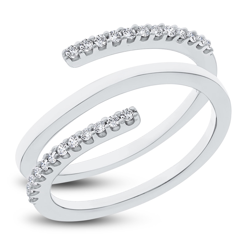 Main Image 2 of Diamond Spiral Wrap Ring 1/5 ct tw Round 14K White Gold