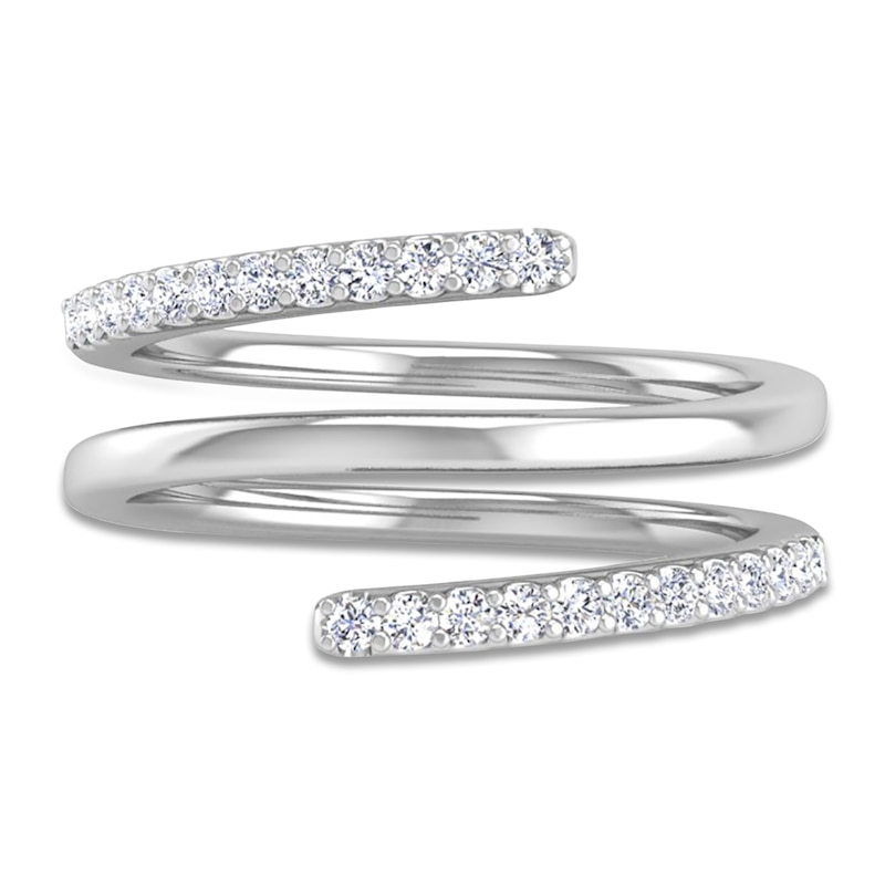 Main Image 3 of Diamond Spiral Wrap Ring 1/5 ct tw Round 14K White Gold